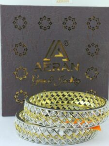 Designer  Gold Plated American Diamond Bangle Set