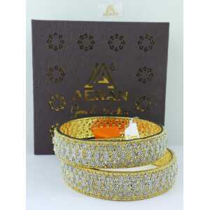 White Gold-Plated AD Studded Handcrafted Bangles