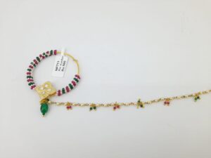 Gold Plated Kundan Stone Nath /Nose Pin