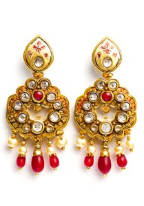 AERAN "Antique Round Kundan Earrings"  "Floral Enamel Kundan Drops"  "Royal Red Jadau Earrings"