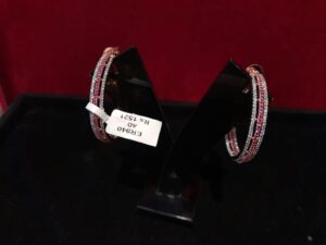 Rose Gold Ruby Large Inside Out Hoop Earring Gold Huggies Earrings Minimalist Ruby Earring